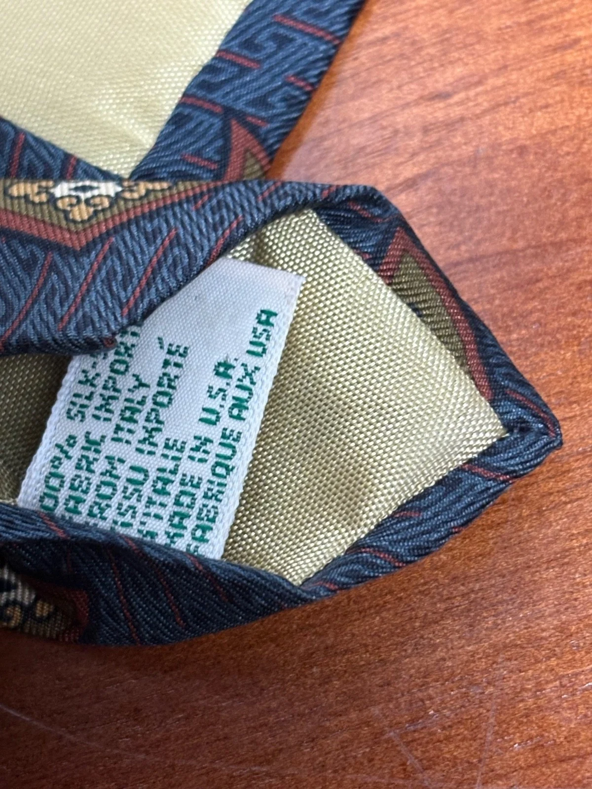 Joseph Abboud 100% Silk Tie Blue Green Medallion Geometric – photo 12