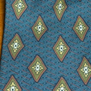 Joseph Abboud 100% Silk Tie Blue Green Medallion Geometric – photo 3