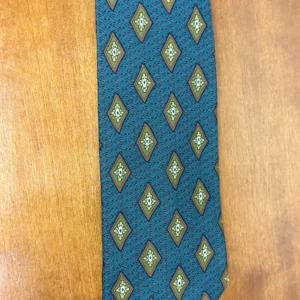 Joseph Abboud 100% Silk Tie Blue Green Medallion Geometric – photo 4