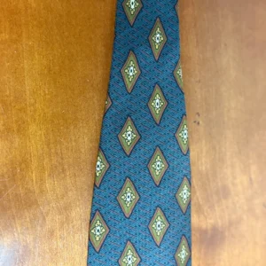 Joseph Abboud 100% Silk Tie Blue Green Medallion Geometric – photo 5