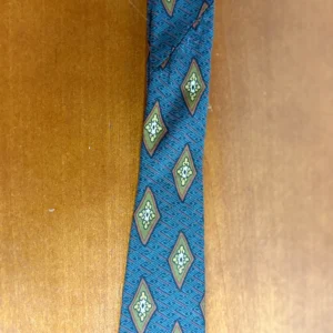 Joseph Abboud 100% Silk Tie Blue Green Medallion Geometric – photo 6