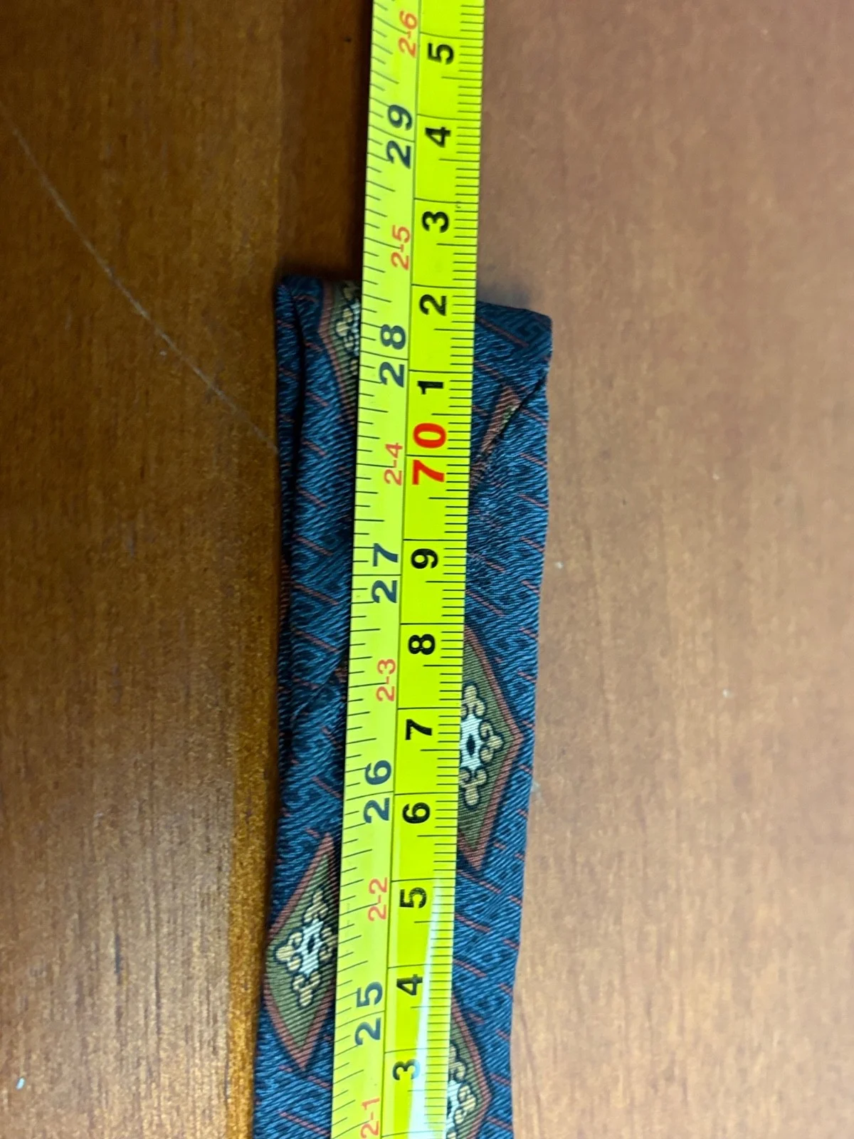 Joseph Abboud 100% Silk Tie Blue Green Medallion Geometric – photo 8