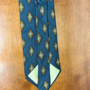 Joseph Abboud 100% Silk Tie Blue Green Medallion Geometric – photo 9