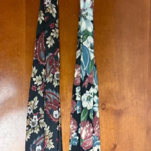 Lot of 2 Vintage Disney Mickey Mouse Silk Neckties Floral Paisley Black – photo 10