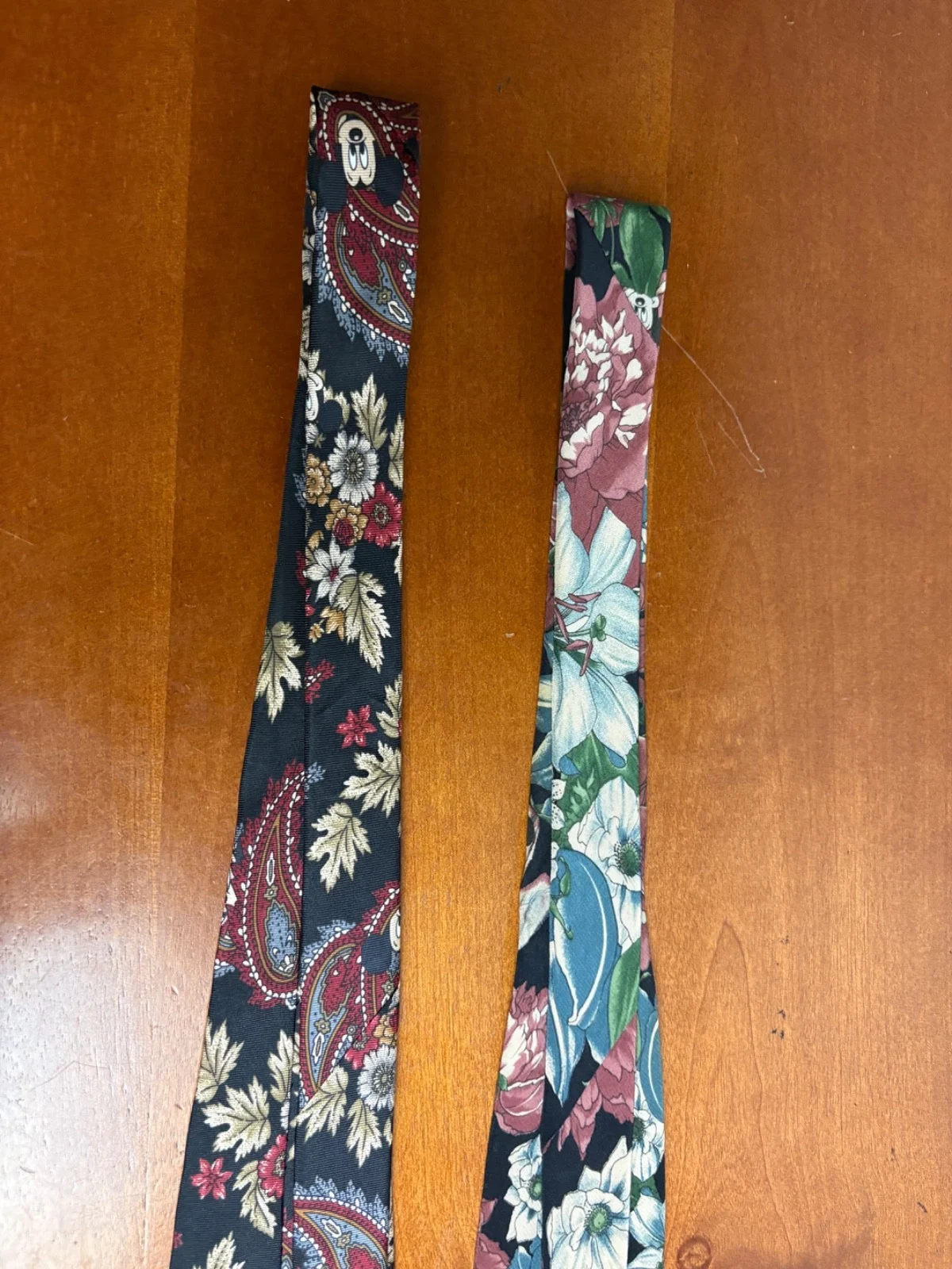 Lot of 2 Vintage Disney Mickey Mouse Silk Neckties Floral Paisley Black – photo 11