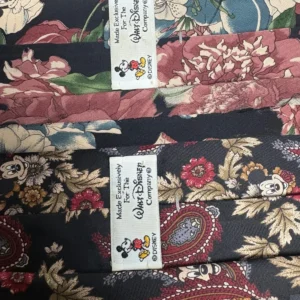 Lot of 2 Vintage Disney Mickey Mouse Silk Neckties Floral Paisley Black – photo 12