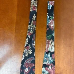 Lot of 2 Vintage Disney Mickey Mouse Silk Neckties Floral Paisley Black – photo 5