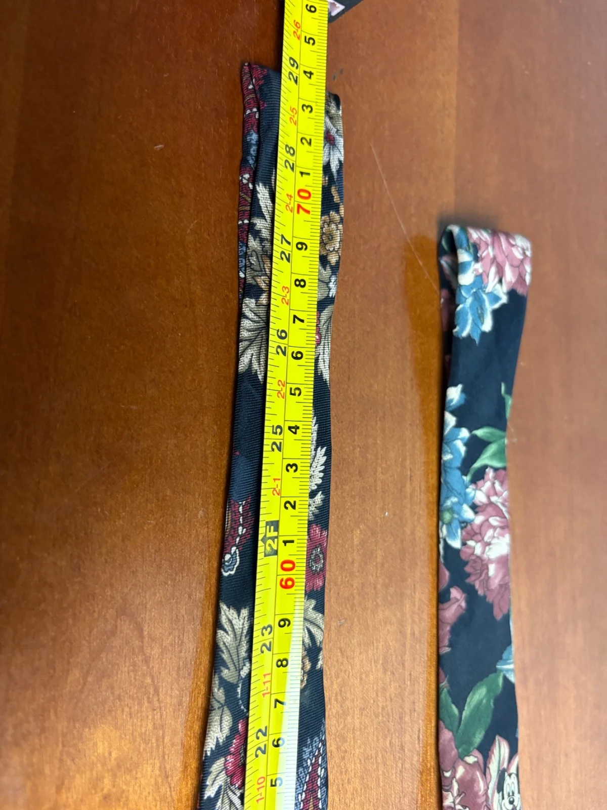 Lot of 2 Vintage Disney Mickey Mouse Silk Neckties Floral Paisley Black – photo 7