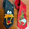 Lot of 2 Vintage Men's Character Ties - Dr. Seuss The Grinch & 1993 Looney Tunes