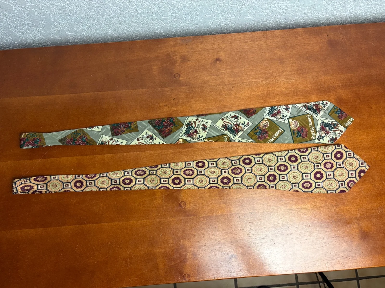 Lot of 2 Gian Marco Venturi Silk Ties Vintage Floral Geometric Made in Italy – photo 4
