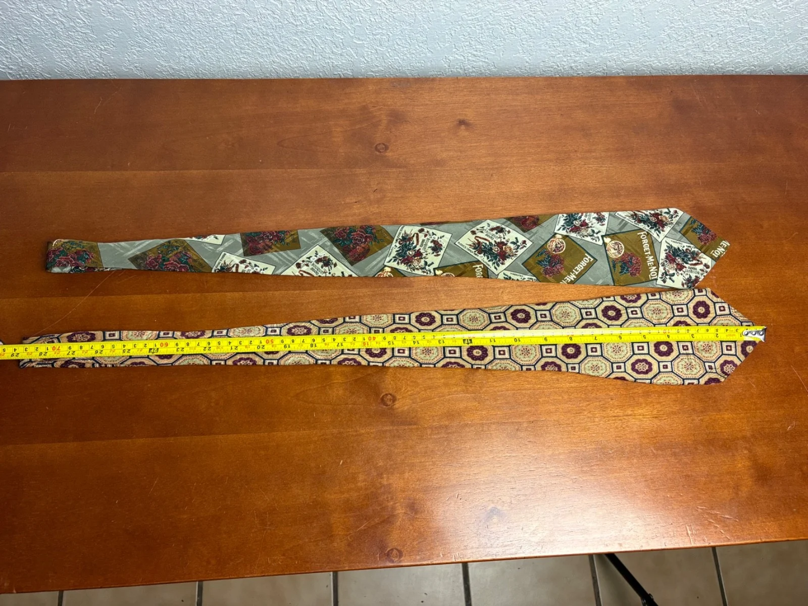 Lot of 2 Gian Marco Venturi Silk Ties Vintage Floral Geometric Made in Italy – photo 5
