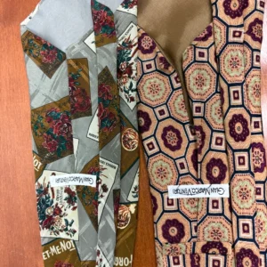 Lot of 2 Gian Marco Venturi Silk Ties Vintage Floral Geometric Made in Italy – photo 9