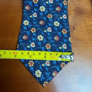 Lot of 2 Addison on Madison Handmade Silk Neckties Floral Checks Blue Yellow – photo 4