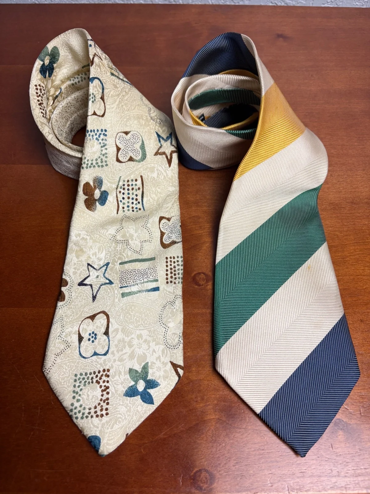 Hubert Milano 100% Silk Tie Lot of 2 Made in Italy