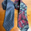 Lot of 2 XMI Silk Ties Hand Made in USA Imported Silk from Italy Geometric