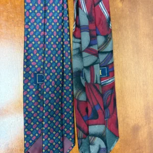 Lot of 2 XMI Silk Ties Hand Made in USA Imported Silk from Italy Geometric – photo 10