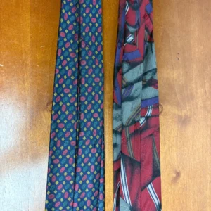 Lot of 2 XMI Silk Ties Hand Made in USA Imported Silk from Italy Geometric – photo 11
