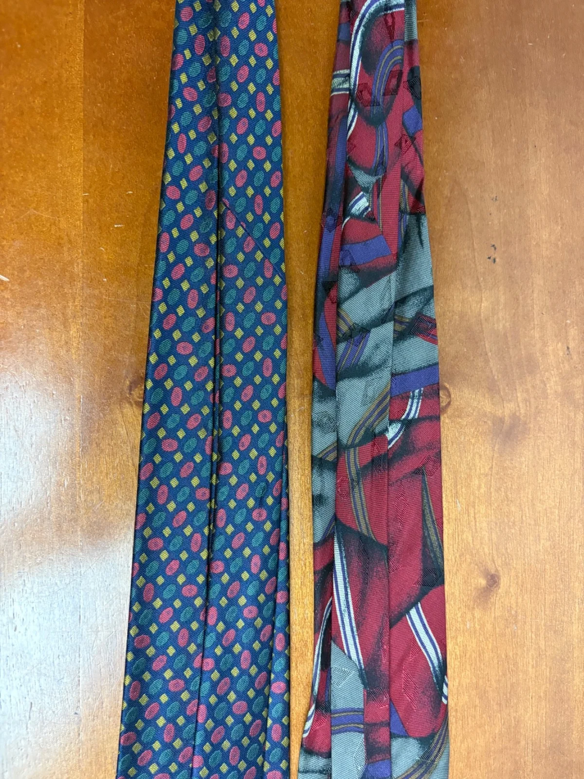 Lot of 2 XMI Silk Ties Hand Made in USA Imported Silk from Italy Geometric – photo 11