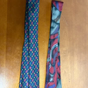 Lot of 2 XMI Silk Ties Hand Made in USA Imported Silk from Italy Geometric – photo 12