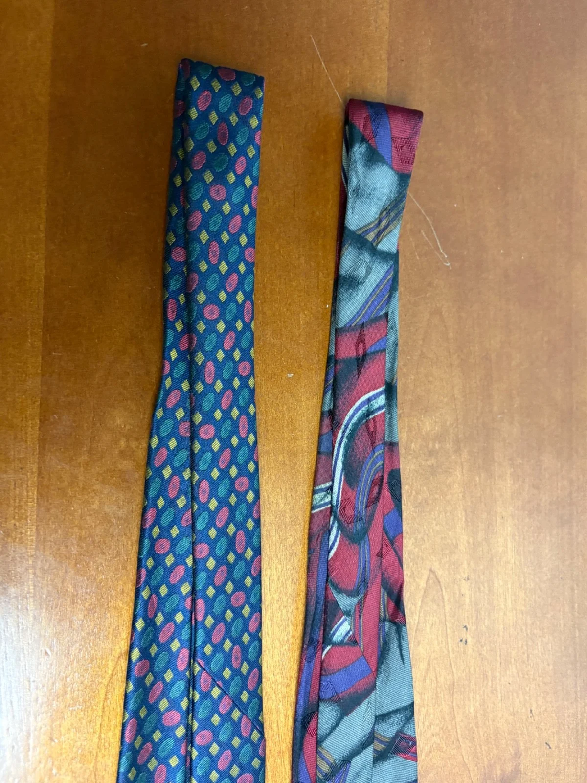 Lot of 2 XMI Silk Ties Hand Made in USA Imported Silk from Italy Geometric – photo 12