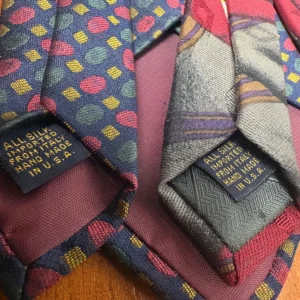Lot of 2 XMI Silk Ties Hand Made in USA Imported Silk from Italy Geometric – photo 13