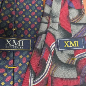 Lot of 2 XMI Silk Ties Hand Made in USA Imported Silk from Italy Geometric – photo 14