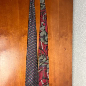 Lot of 2 XMI Silk Ties Hand Made in USA Imported Silk from Italy Geometric – photo 4