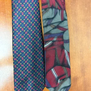 Lot of 2 XMI Silk Ties Hand Made in USA Imported Silk from Italy Geometric – photo 5