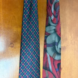 Lot of 2 XMI Silk Ties Hand Made in USA Imported Silk from Italy Geometric – photo 6