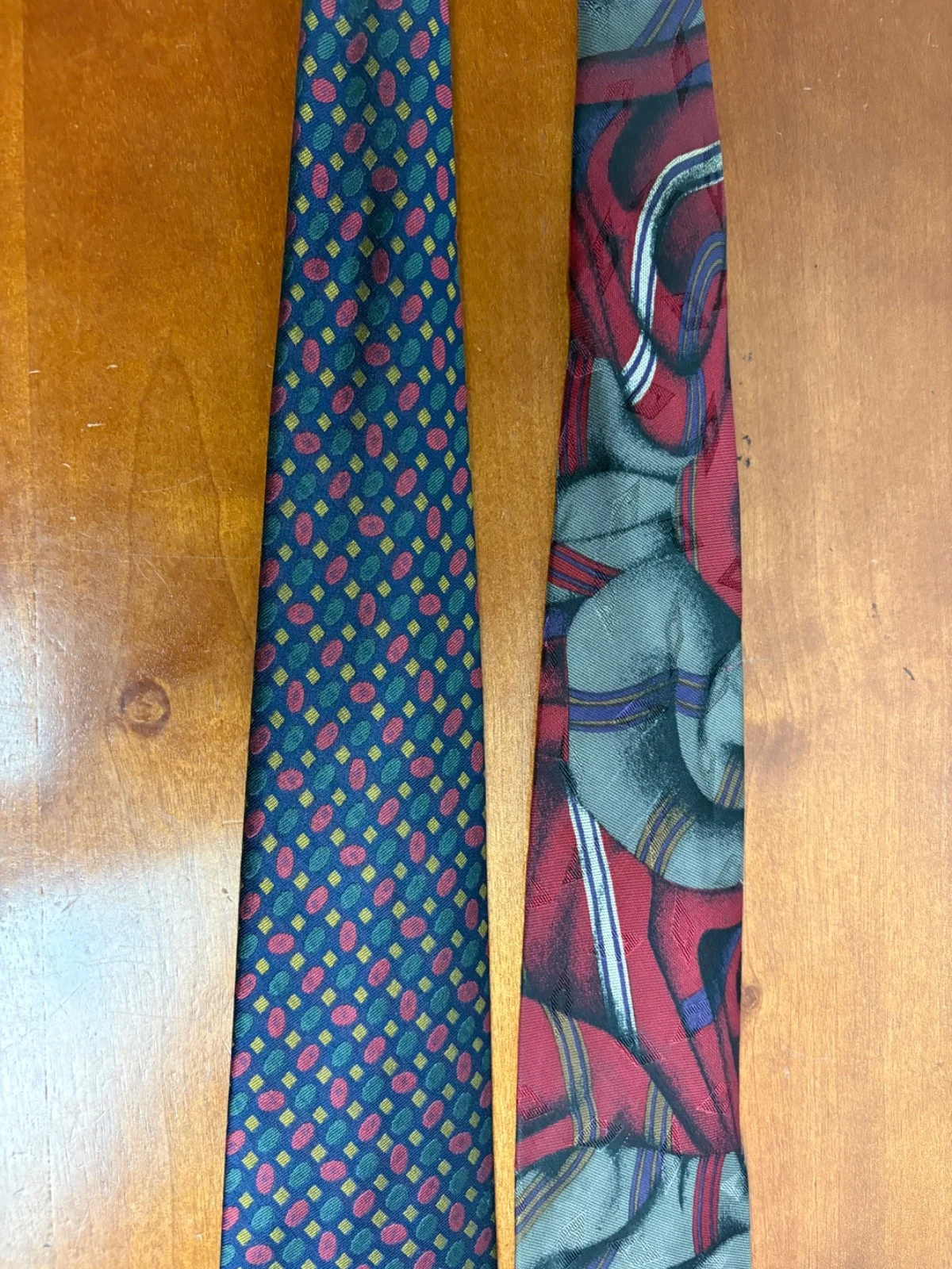 Lot of 2 XMI Silk Ties Hand Made in USA Imported Silk from Italy Geometric – photo 6