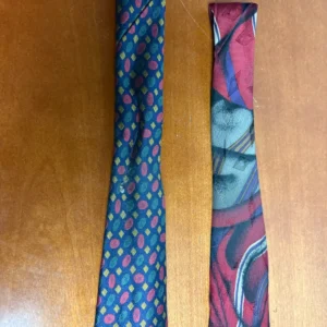 Lot of 2 XMI Silk Ties Hand Made in USA Imported Silk from Italy Geometric – photo 7