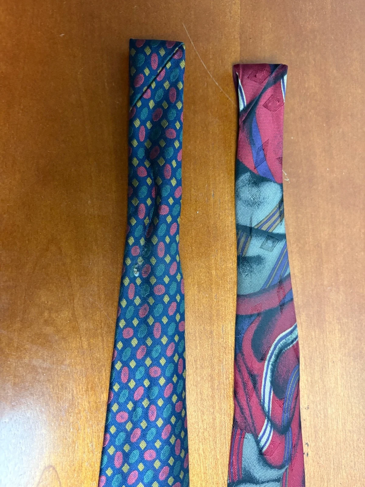 Lot of 2 XMI Silk Ties Hand Made in USA Imported Silk from Italy Geometric – photo 7