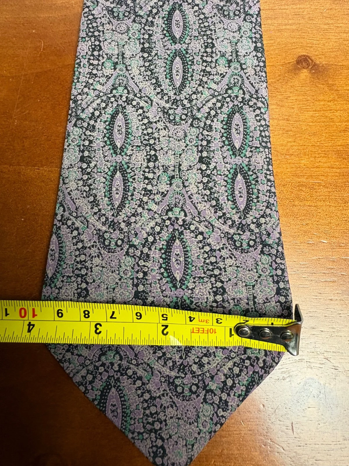 Pal Zileri Italy Silk Tie Purple Green Floral Paisley Geometric Luxury Necktie – photo 2
