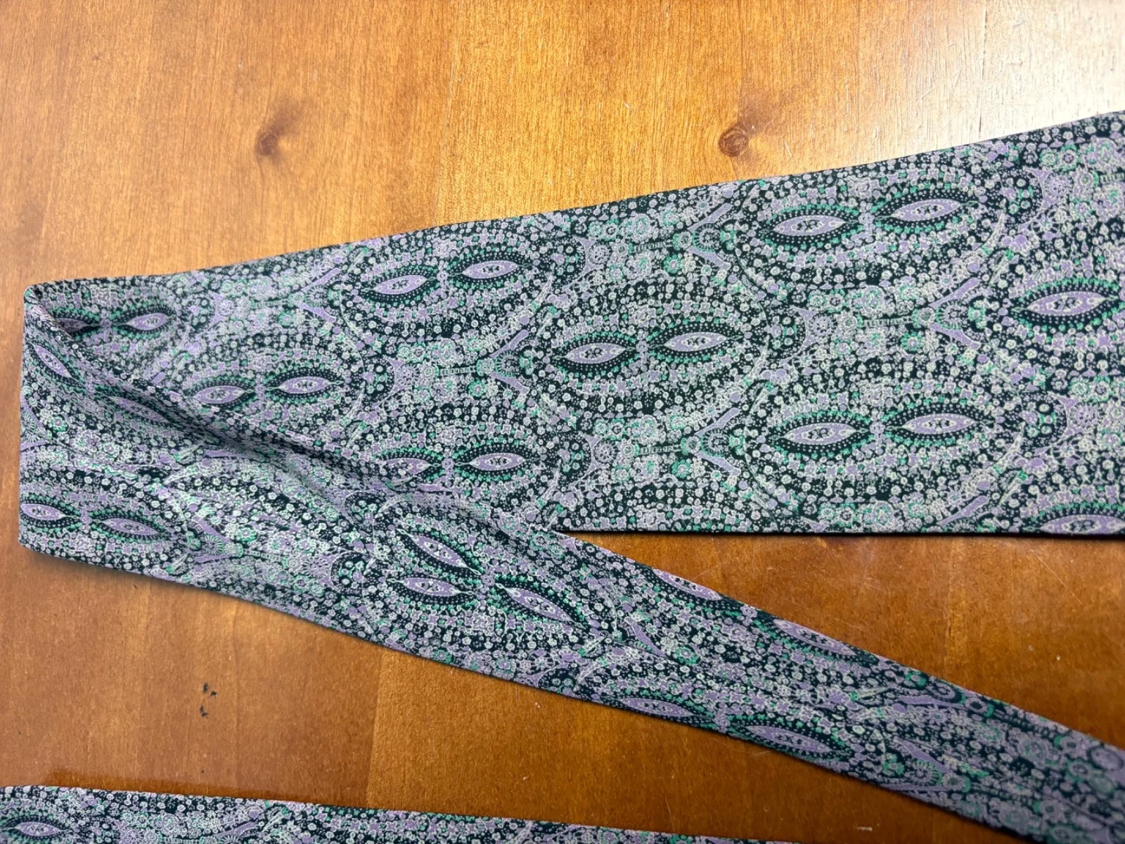 Pal Zileri Italy Silk Tie Purple Green Floral Paisley Geometric Luxury Necktie – photo 4