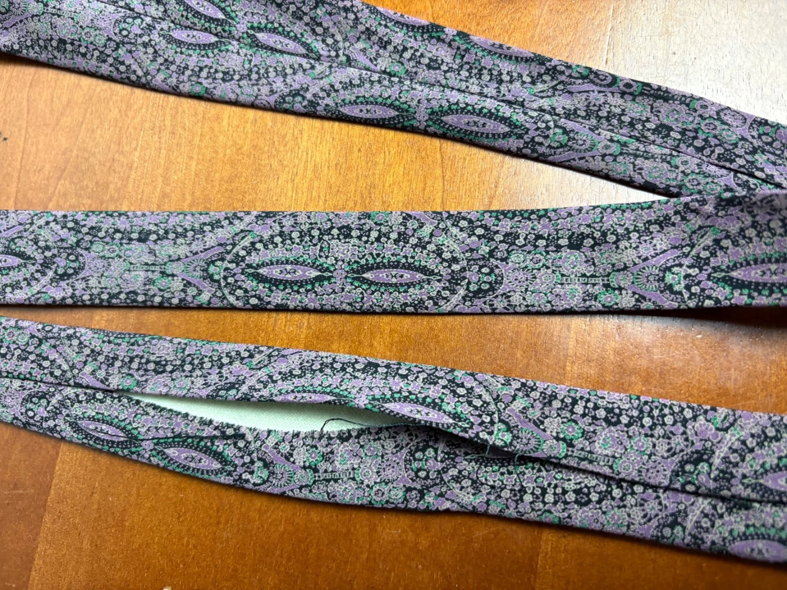 Pal Zileri Italy Silk Tie Purple Green Floral Paisley Geometric Luxury Necktie – photo 5