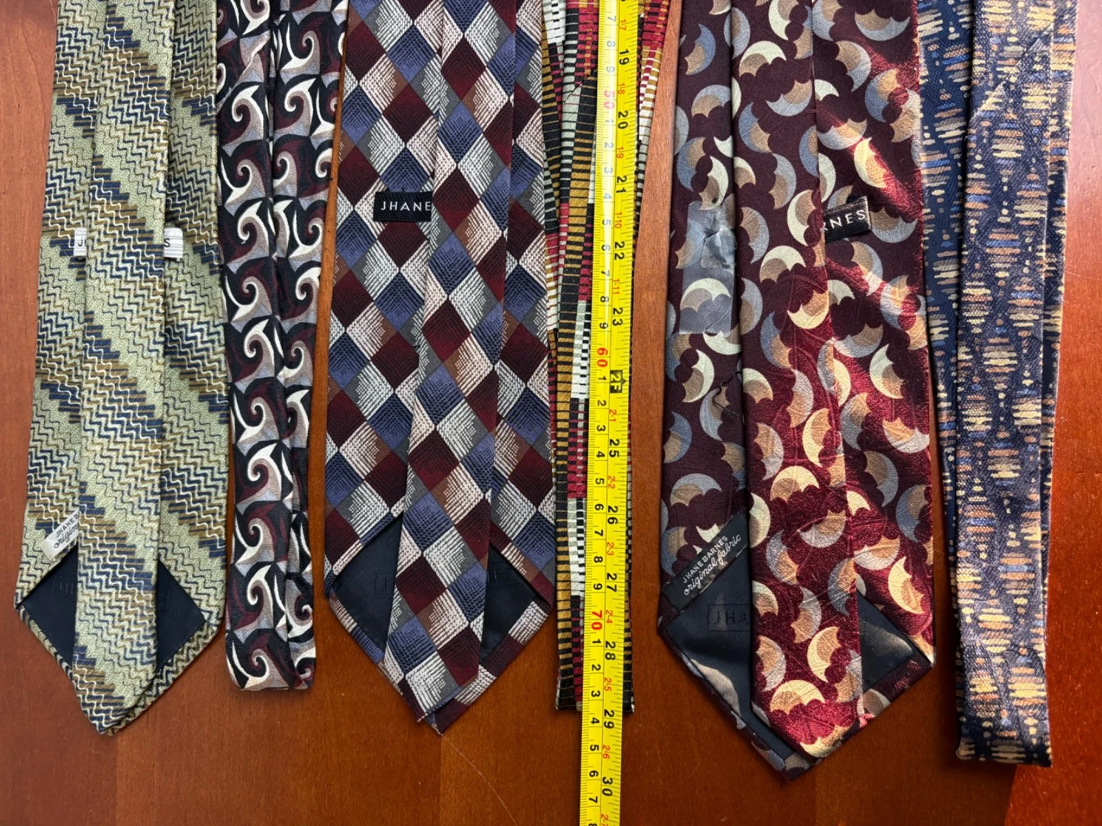 Jhane Barnes Silk Necktie Lot 6 Vintage Geometric Abstract Patterns Designer Tie – photo 15