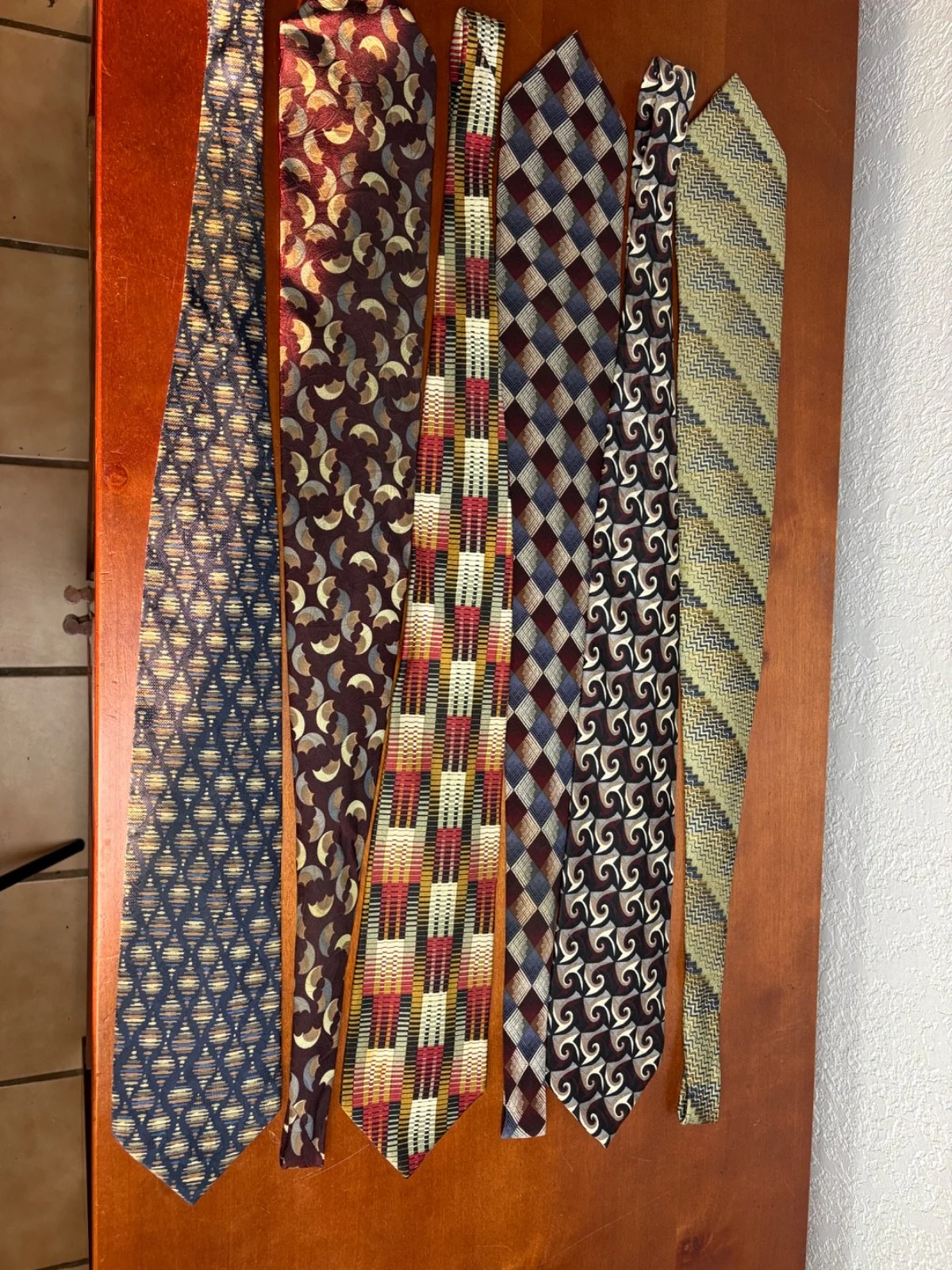 Jhane Barnes Silk Necktie Lot 6 Vintage Geometric Abstract Patterns Designer Tie – photo 8