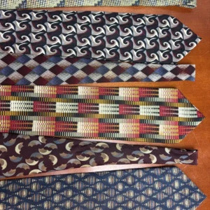 Jhane Barnes Silk Necktie Lot 6 Vintage Geometric Abstract Patterns Designer Tie – photo 9