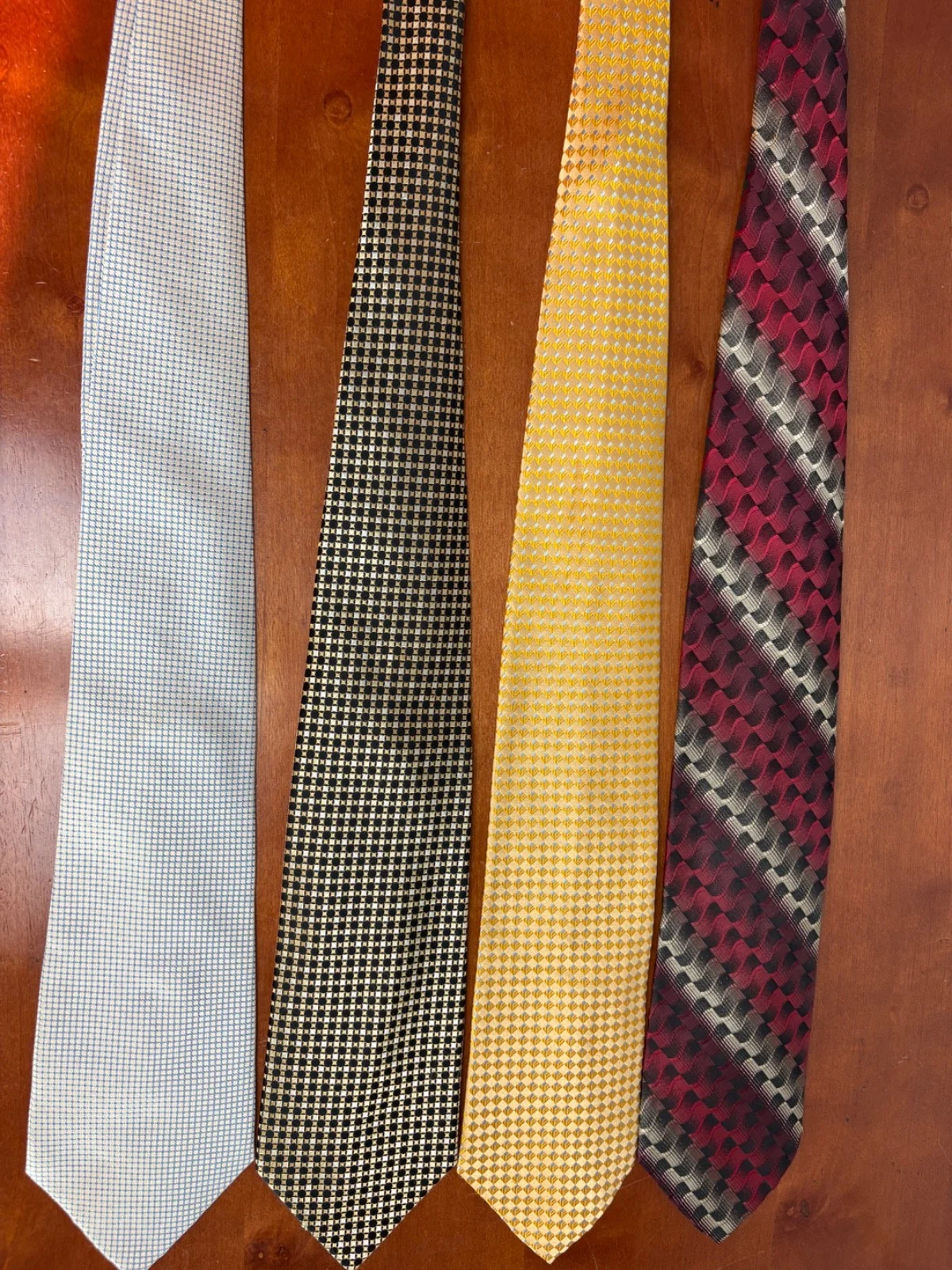Lot of 4 Joseph & Feiss International 100% Silk Ties Geometric Abstract Patterns – photo 10
