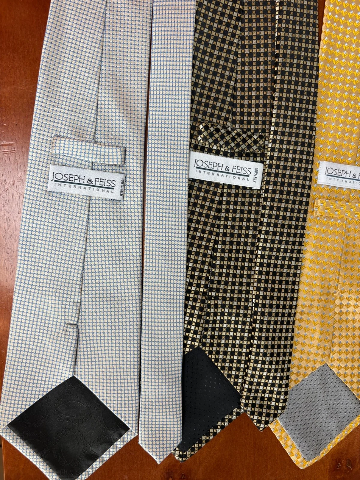 Lot of 4 Joseph & Feiss International 100% Silk Ties Geometric Abstract Patterns – photo 14