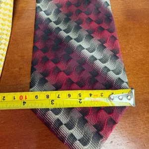 Lot of 4 Joseph & Feiss International 100% Silk Ties Geometric Abstract Patterns – photo 9
