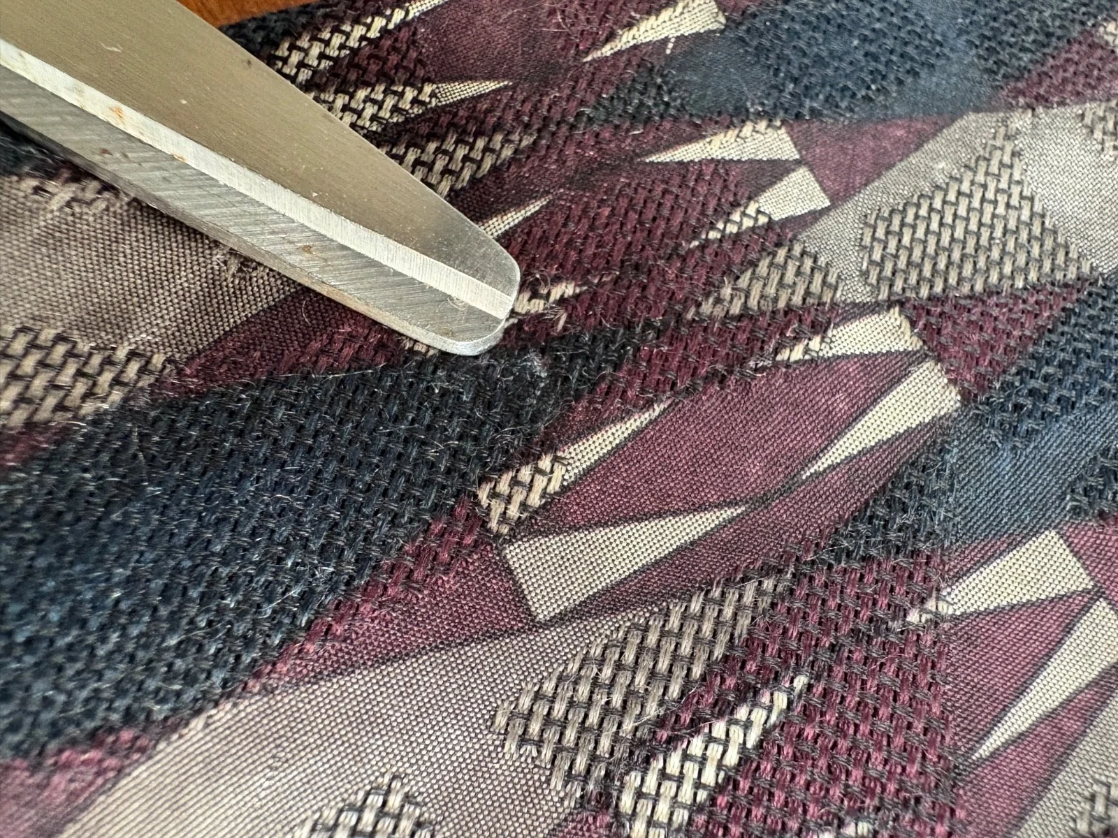 Robert Talbott Best of Class Silk Tie Italy Geometric Abstract Burgundy Gray – photo 12