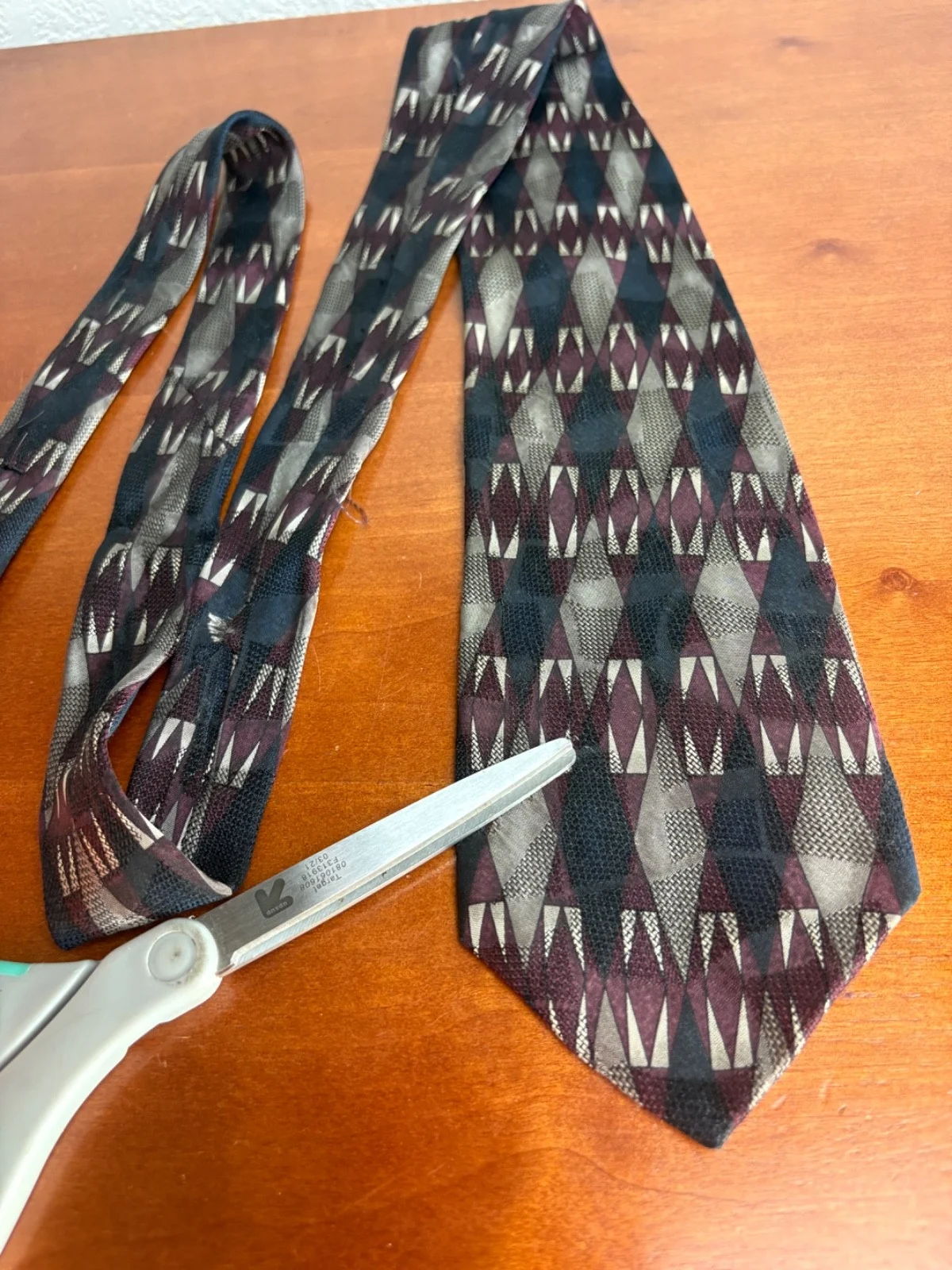 Robert Talbott Best of Class Silk Tie Italy Geometric Abstract Burgundy Gray – photo 13