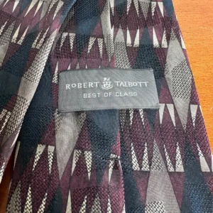 Robert Talbott Best of Class Silk Tie Italy Geometric Abstract Burgundy Gray – photo 14