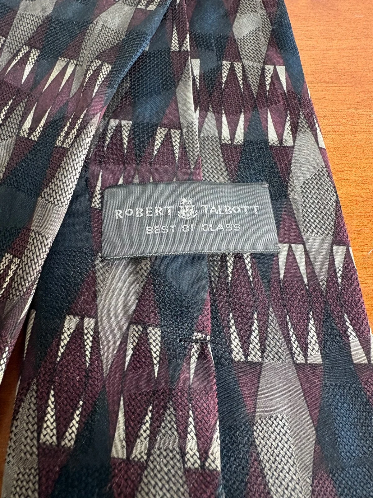 Robert Talbott Best of Class Silk Tie Italy Geometric Abstract Burgundy Gray – photo 14