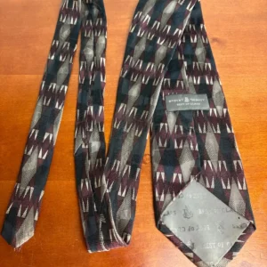 Robert Talbott Best of Class Silk Tie Italy Geometric Abstract Burgundy Gray – photo 15