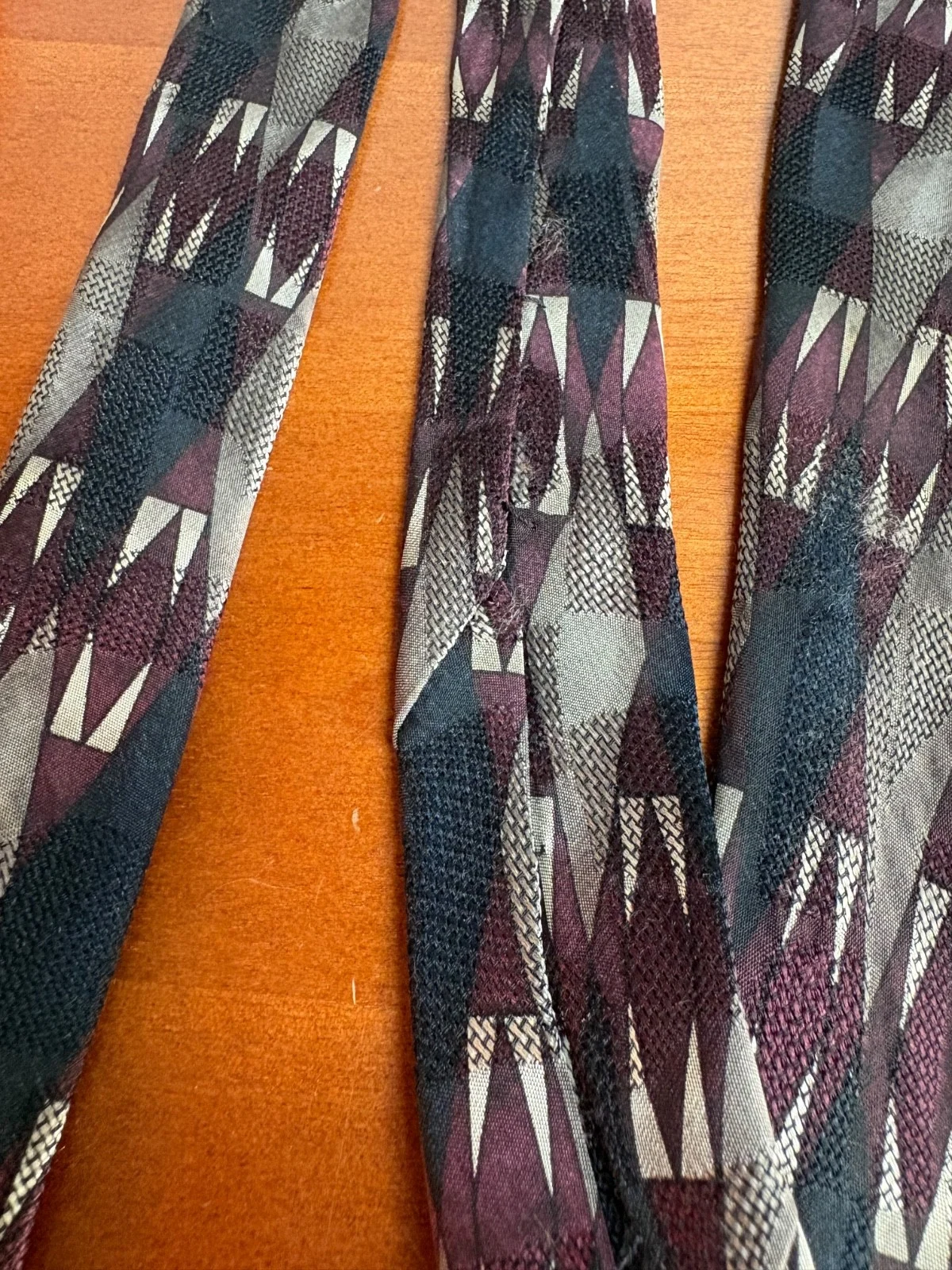 Robert Talbott Best of Class Silk Tie Italy Geometric Abstract Burgundy Gray – photo 17