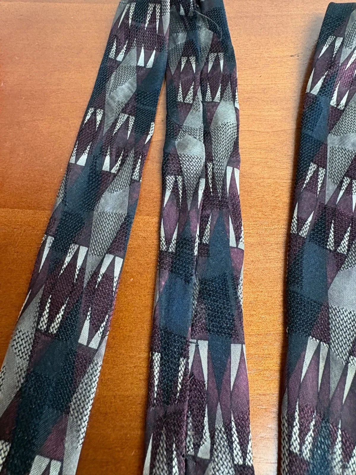 Robert Talbott Best of Class Silk Tie Italy Geometric Abstract Burgundy Gray – photo 18