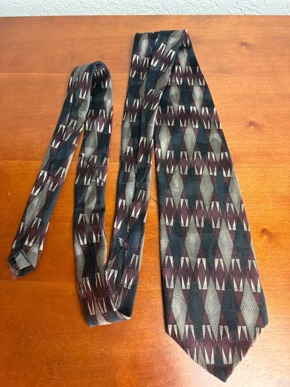 Robert Talbott Best of Class Silk Tie Italy Geometric Abstract Burgundy Gray – photo 5