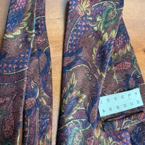 Joseph Abboud Men's Silk Tie Brown Paisley Floral Made in Italy – photo 11